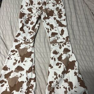 Peach Love California Brown and White Boot Cut Jeans